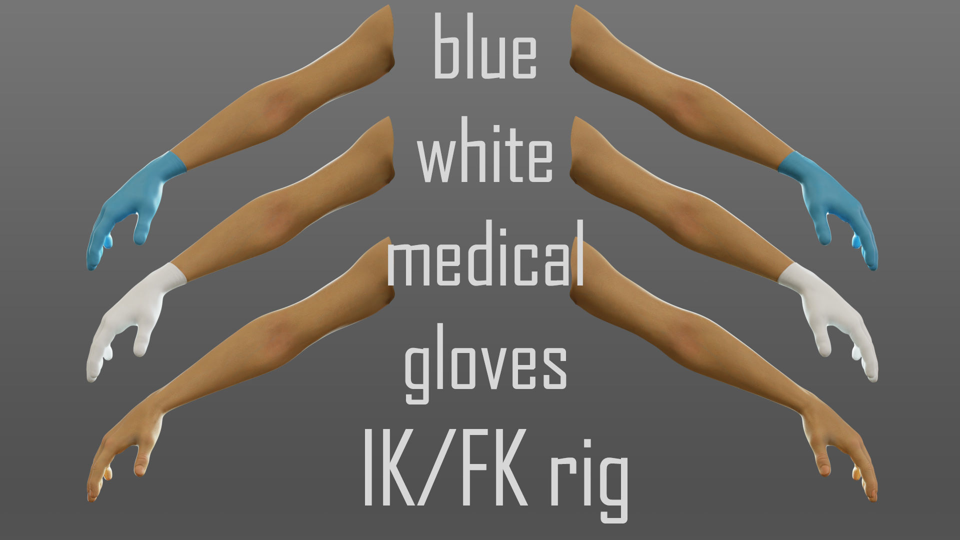 gloved medical hand Low-poly 3D model_2
