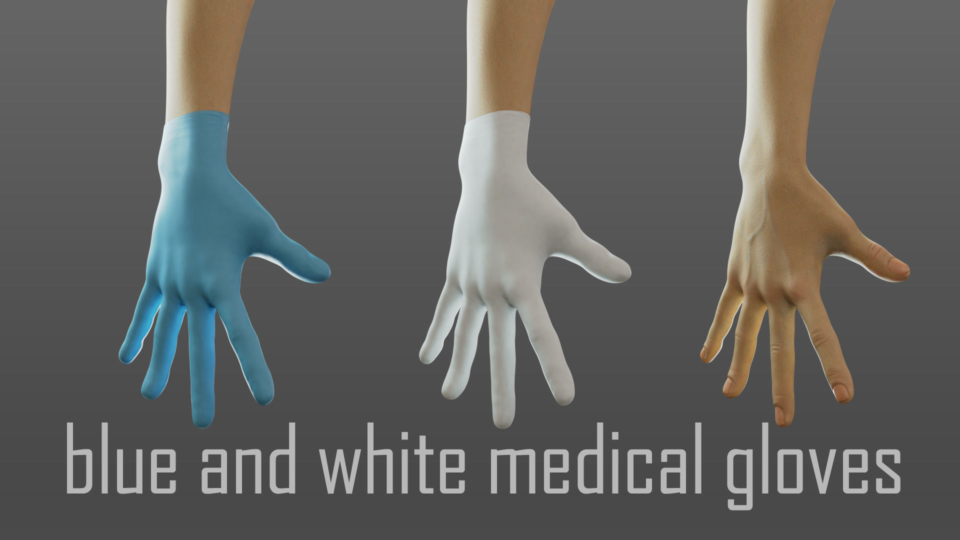gloved medical hand Low-poly 3D model_5