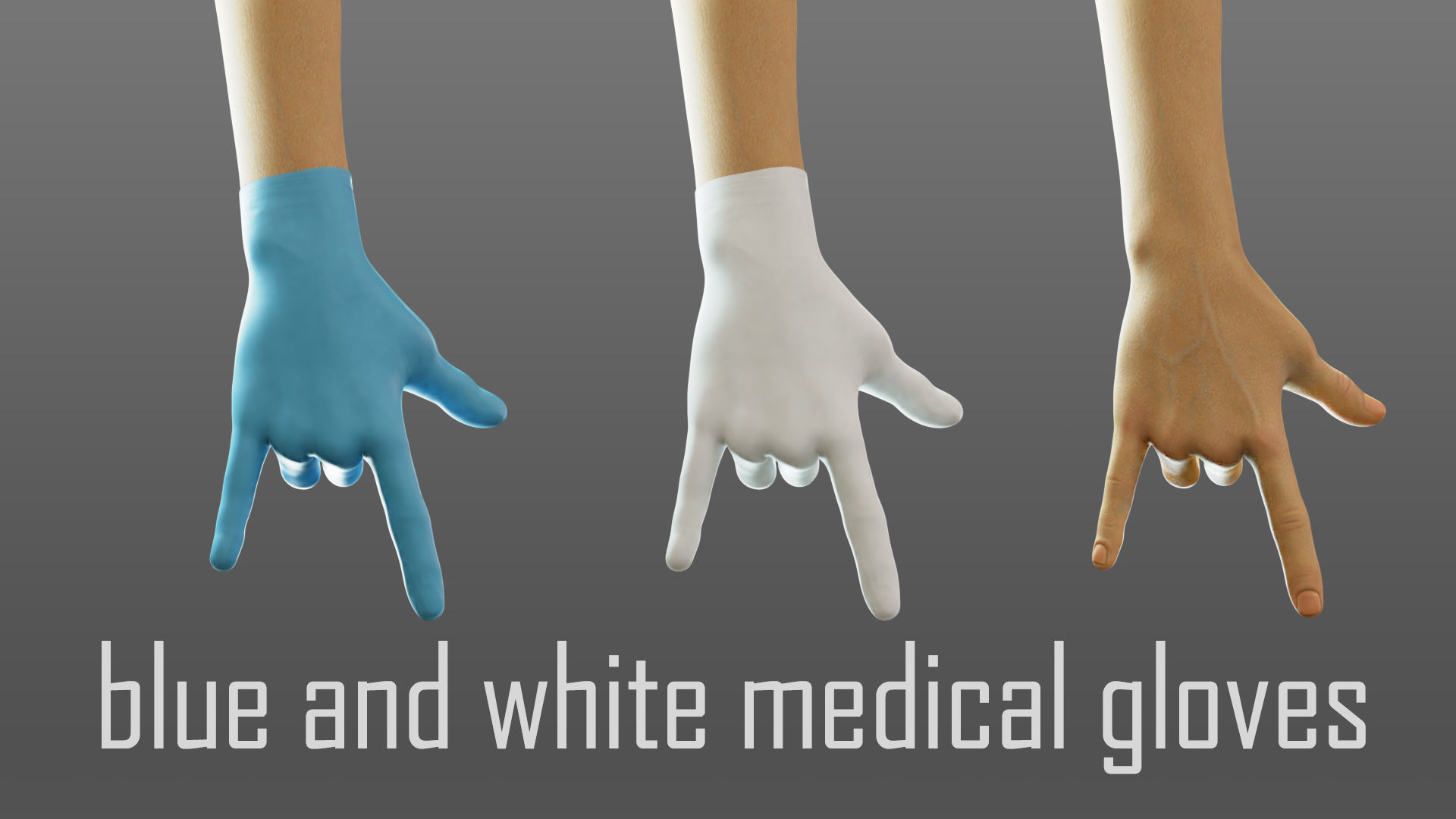 gloved medical hand Low-poly 3D model_3