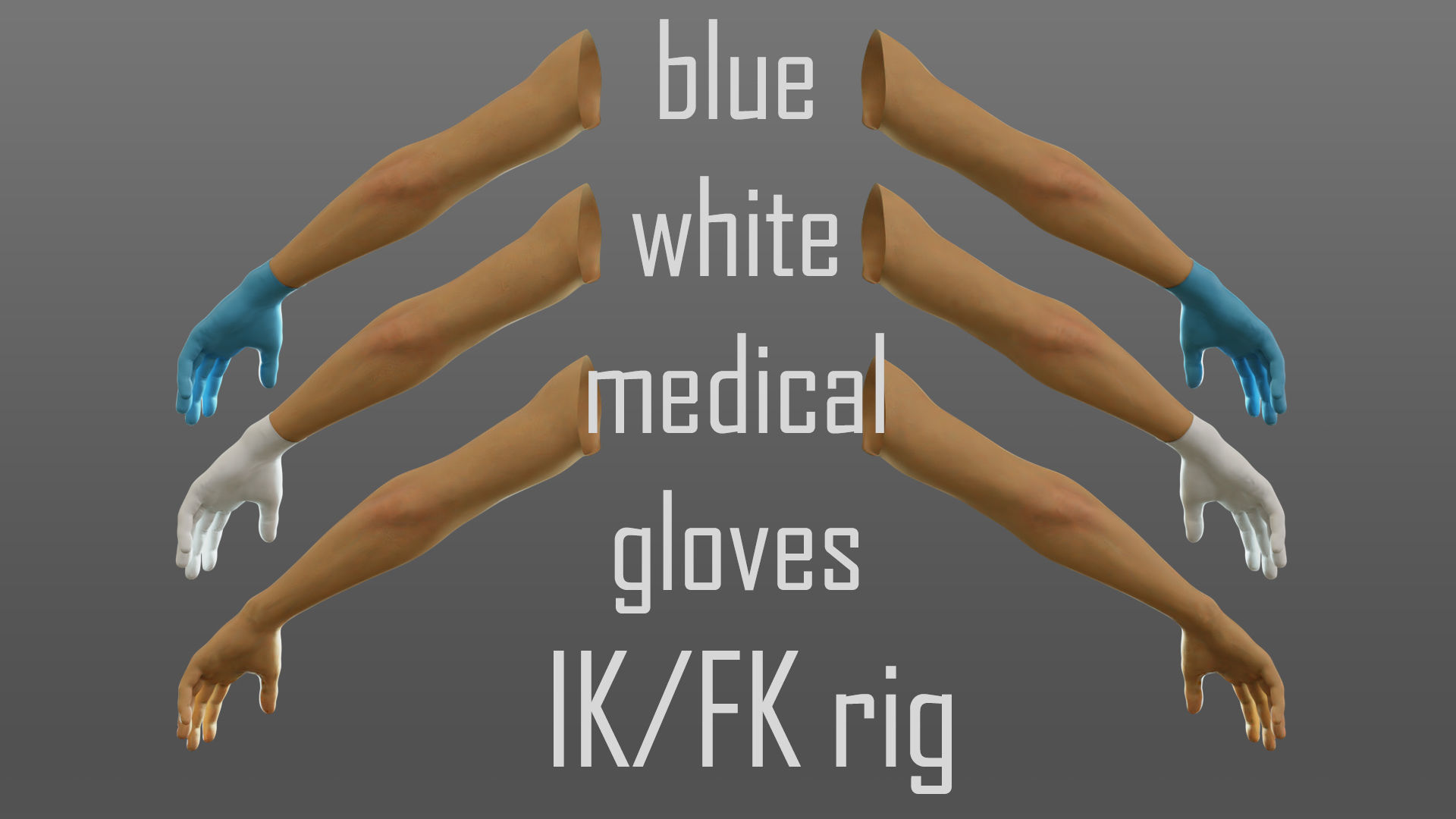 gloved medical hand Low-poly 3D model_6