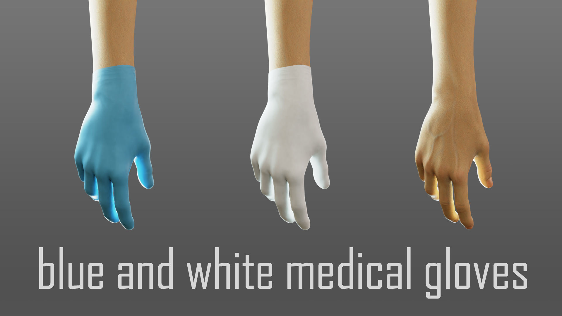 gloved medical hand Low-poly 3D model_7