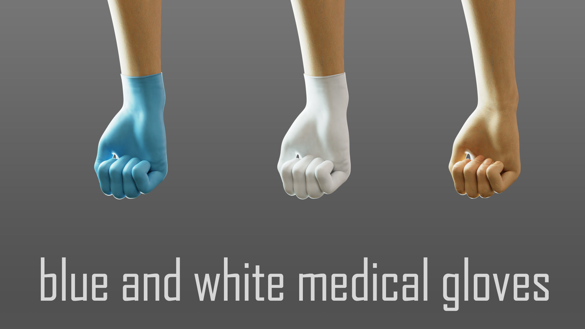 gloved medical hand Low-poly 3D model_4