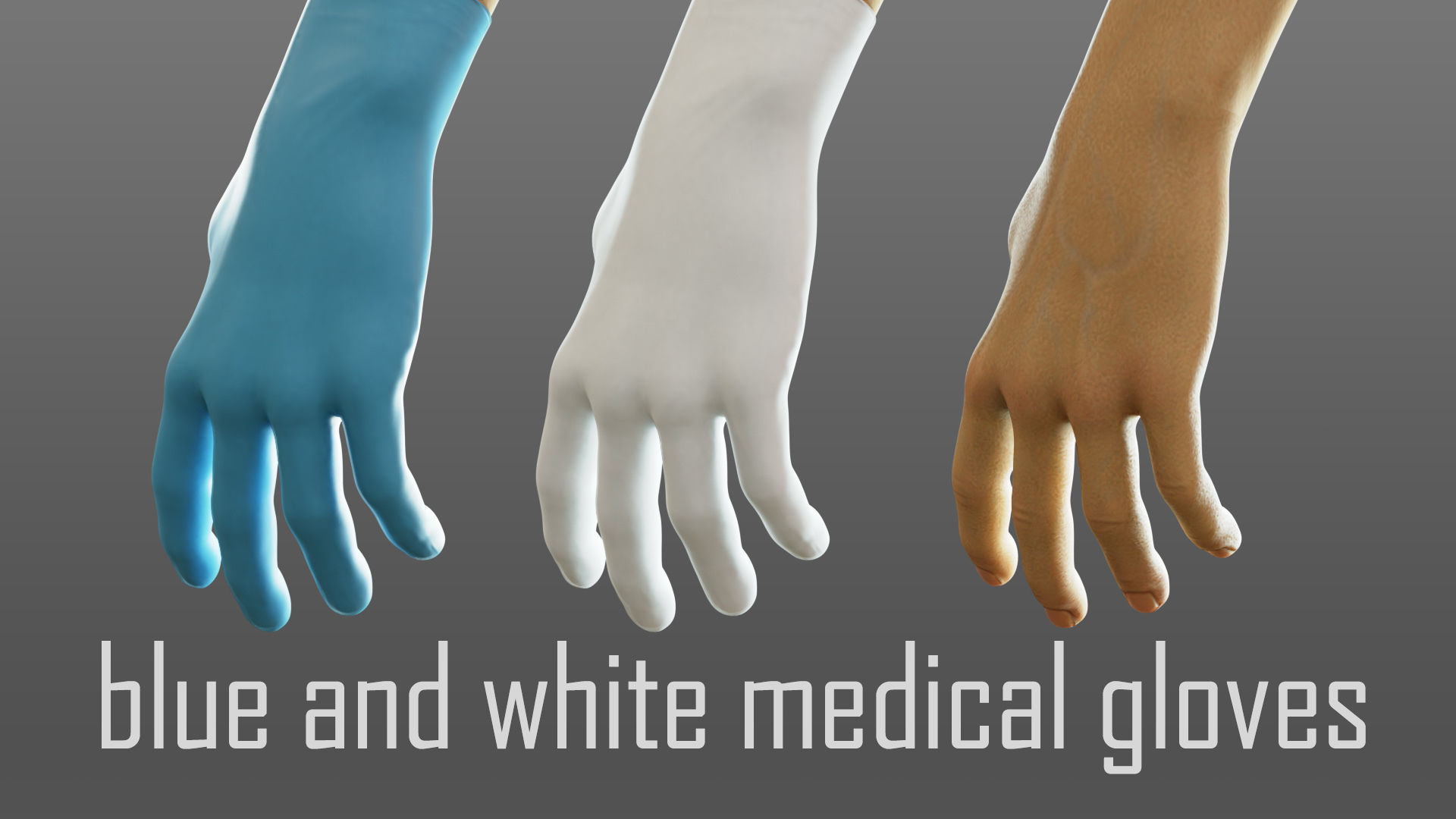 gloved medical hand Low-poly 3D model_10