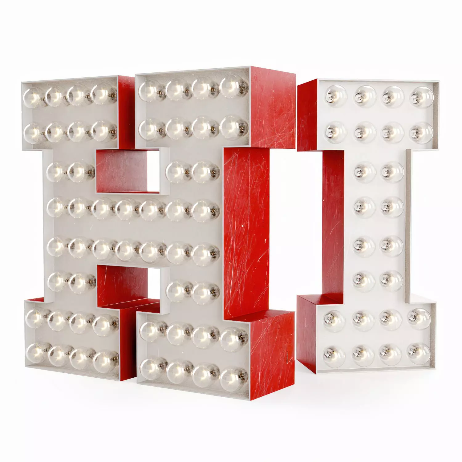 Letters with lights  3D model_0