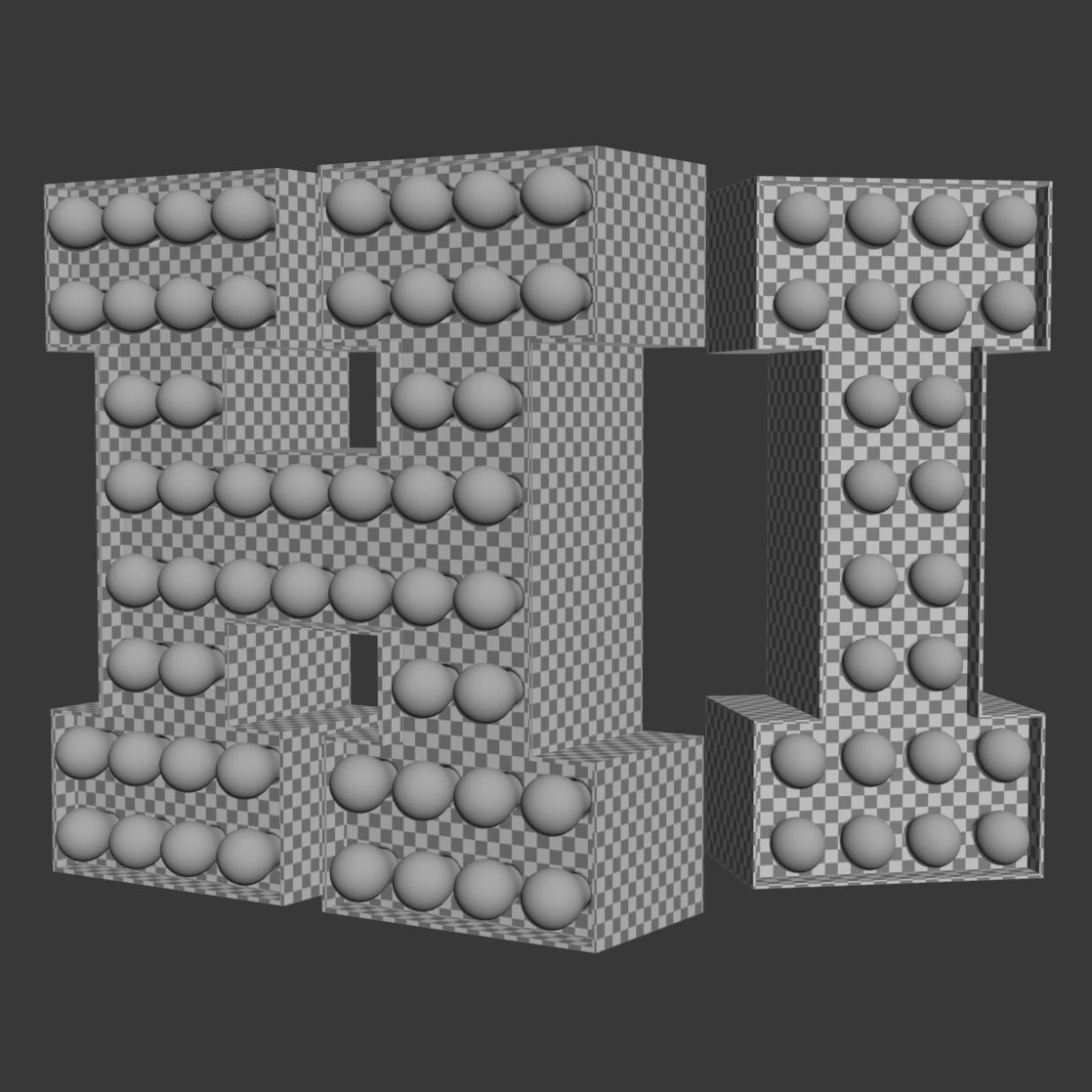 Letters with lights  3D model_5