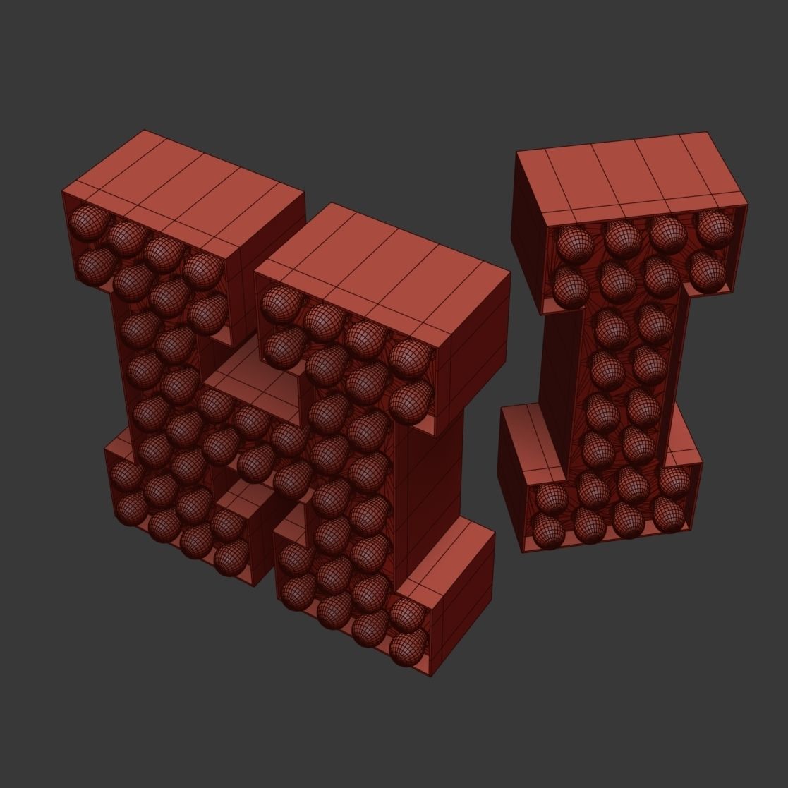 Letters with lights  3D model_4