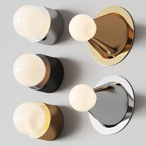 Michael Anastassiades Sconce 60 and Cone Wall Lamps 3D model