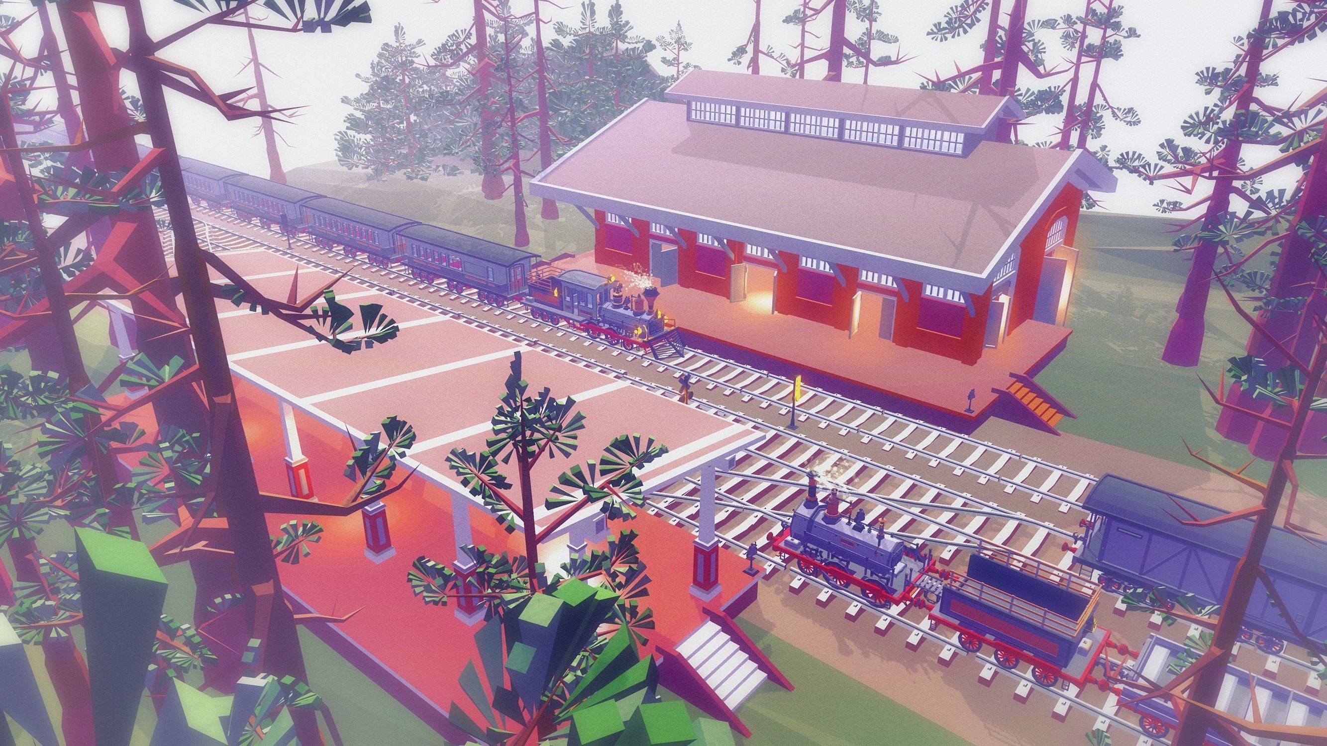 Steam Trains and Stations - Low Poly Low-poly 3D model_4