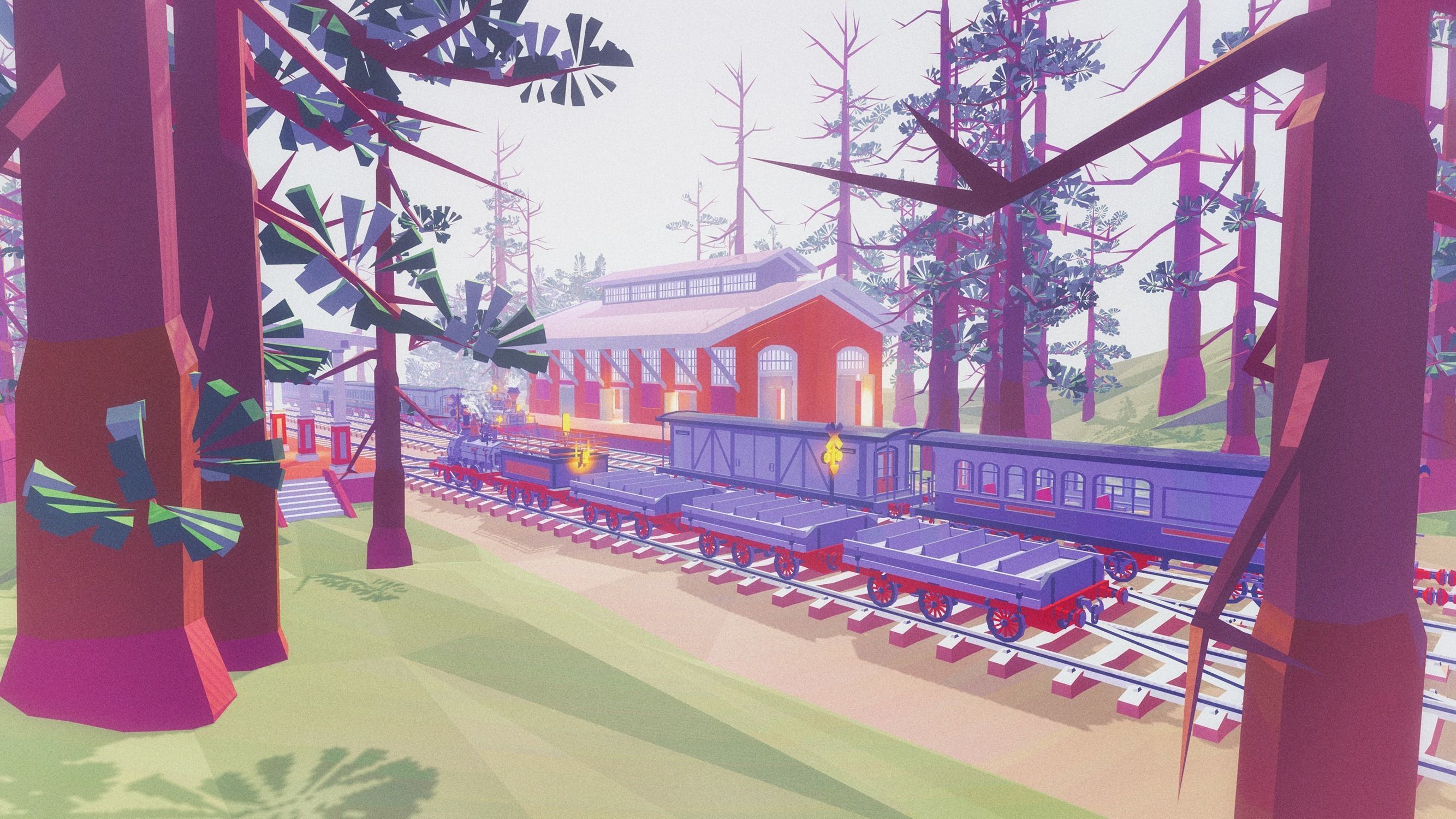 Steam Trains and Stations - Low Poly Low-poly 3D model_3