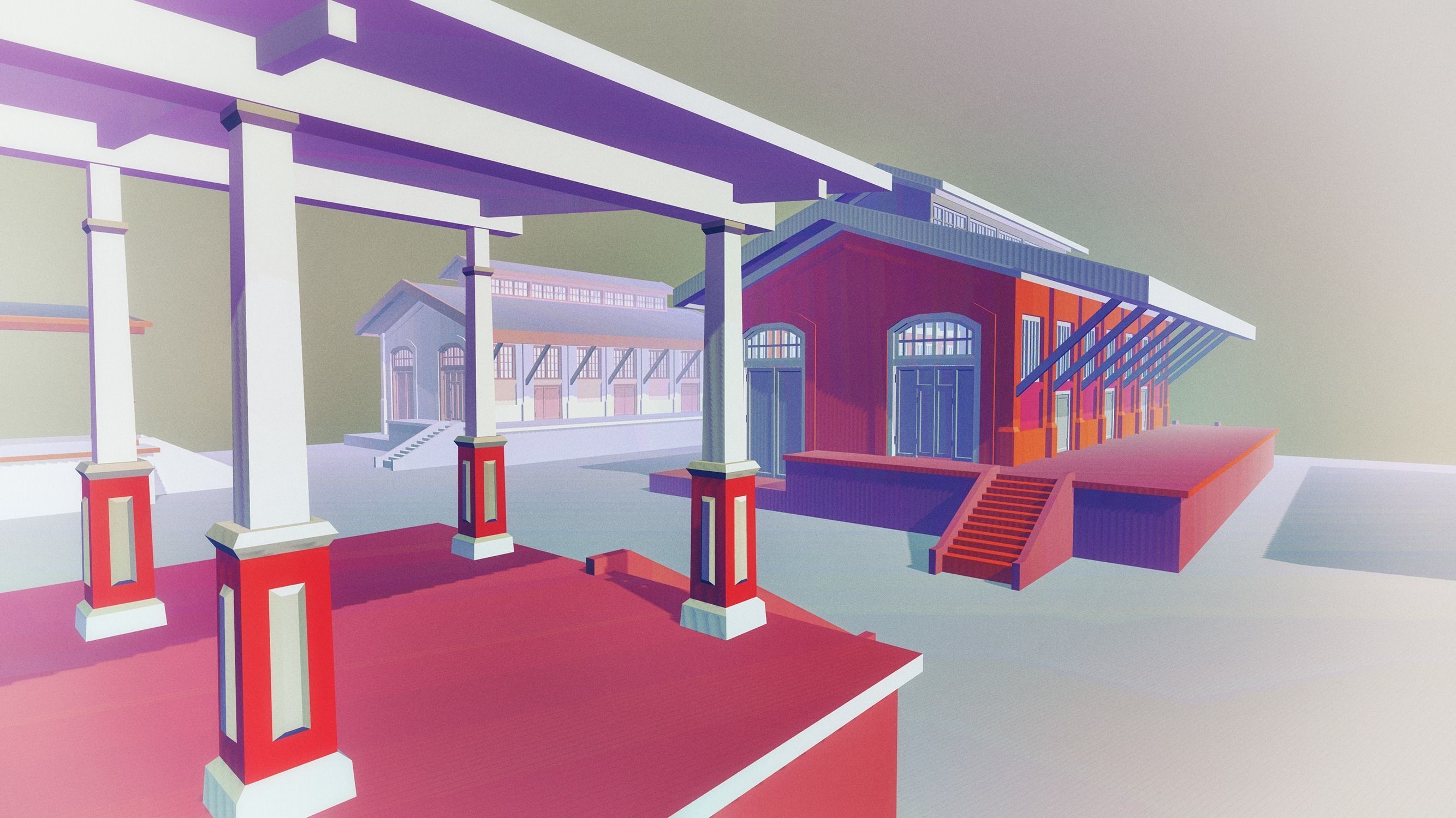Steam Trains and Stations - Low Poly Low-poly 3D model_13