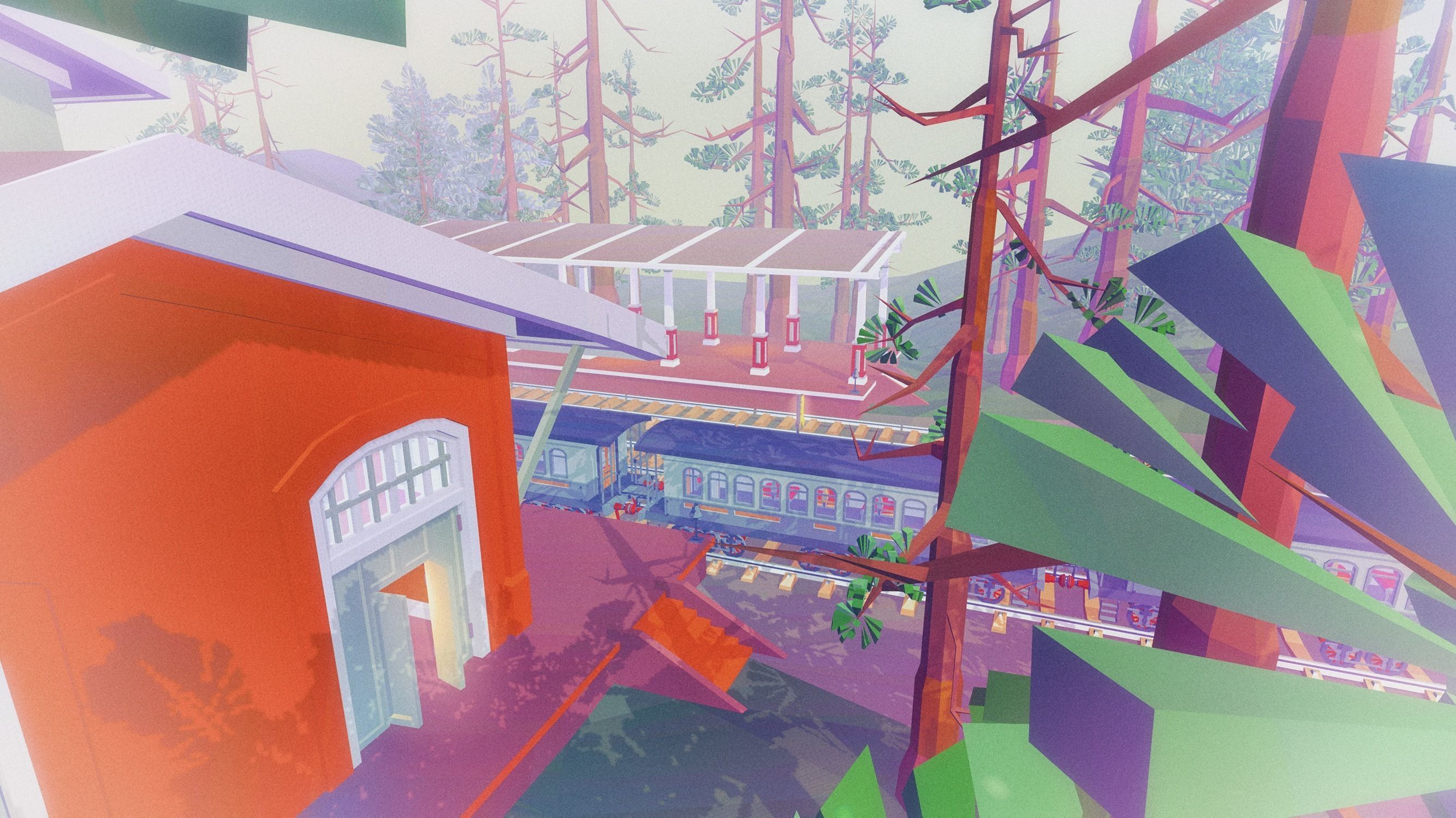 Steam Trains and Stations - Low Poly Low-poly 3D model_6