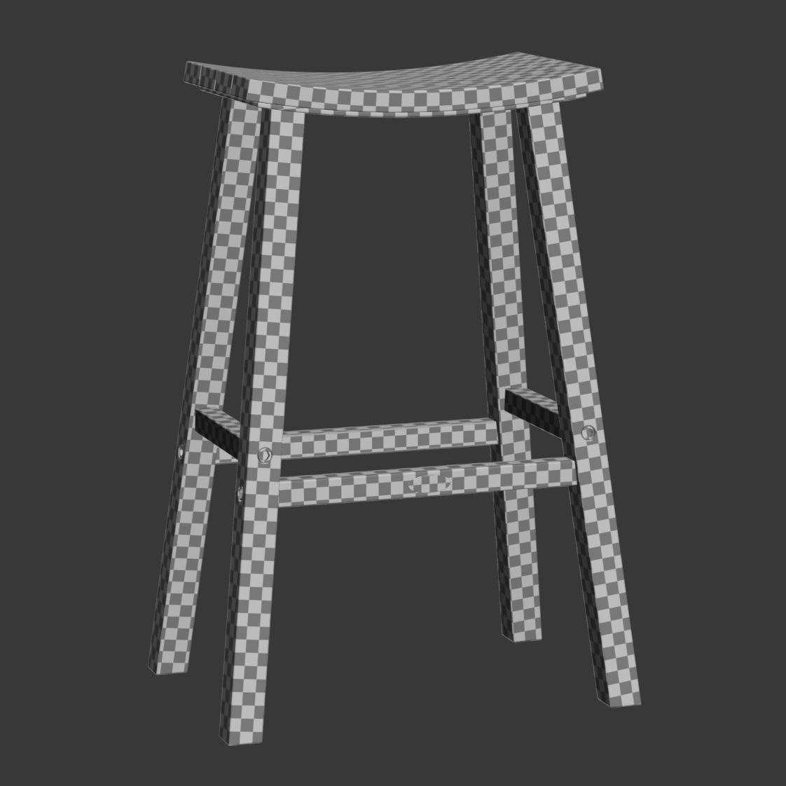 Polywood Traditional Outdoor Saddle Bar Stool  3D model_7