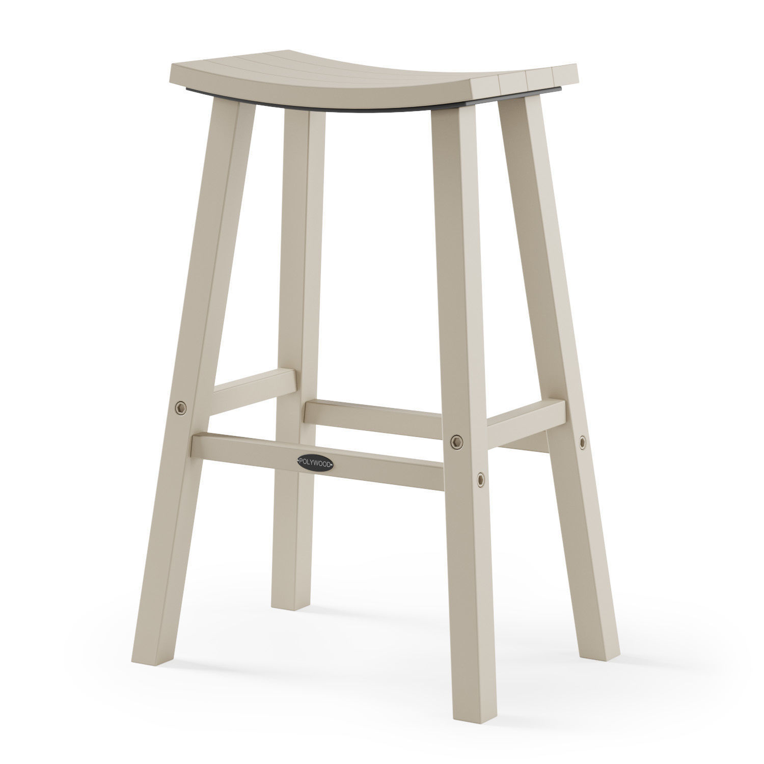 Polywood Traditional Outdoor Saddle Bar Stool  3D model_1