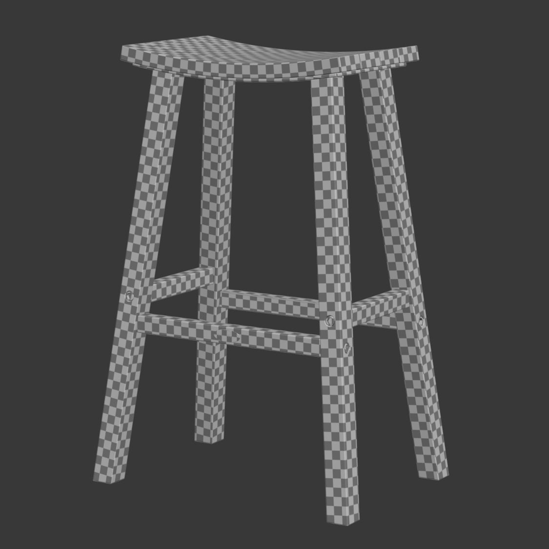 Polywood Traditional Outdoor Saddle Bar Stool  3D model_5