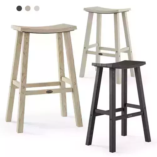 Polywood Traditional Outdoor Saddle Bar Stool  3D model