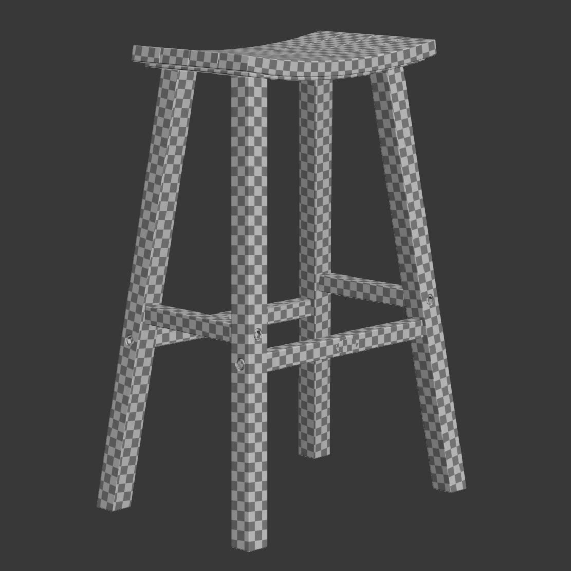 Polywood Traditional Outdoor Saddle Bar Stool  3D model_9