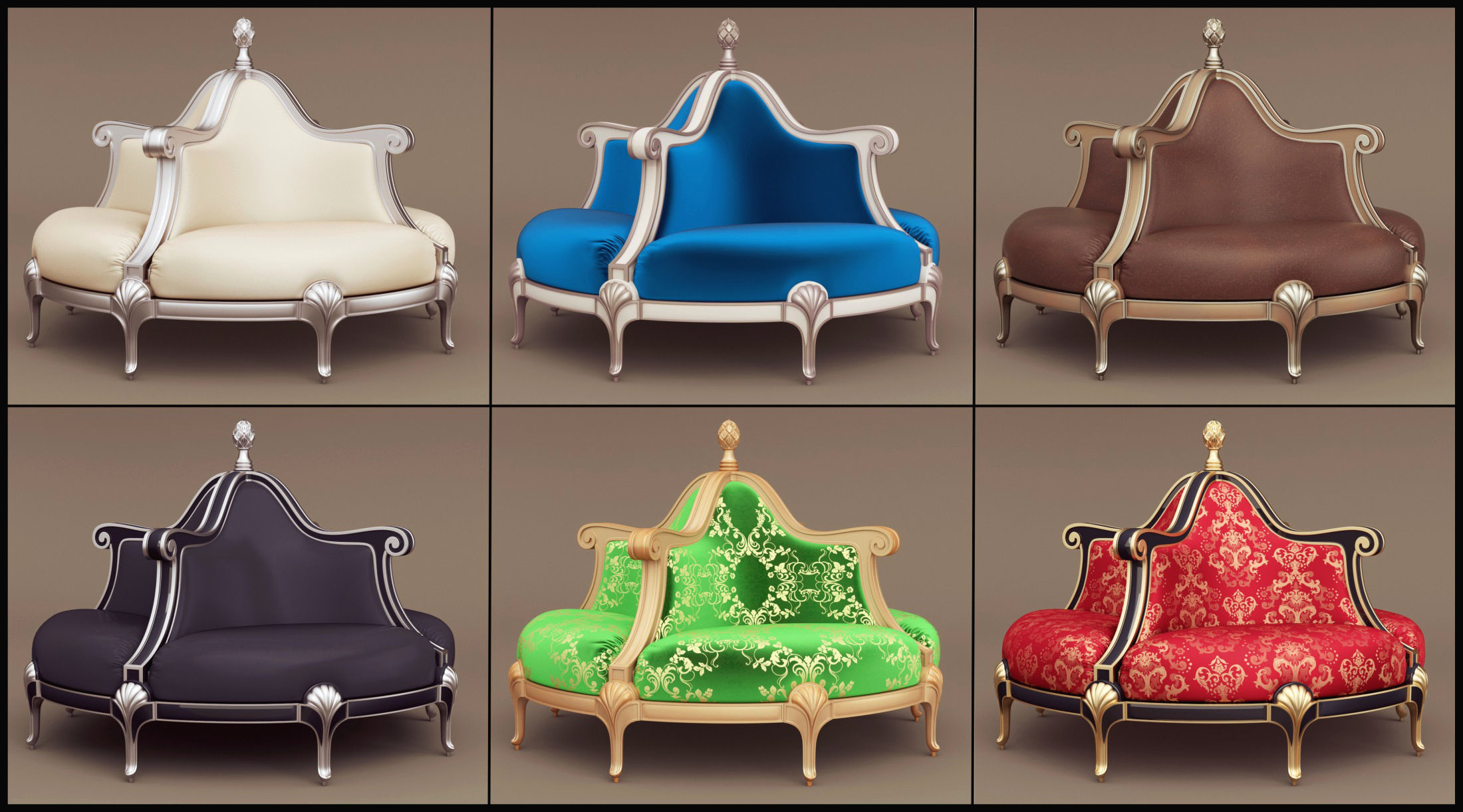  Butterfly sofa by Mantellassi 1926 3D model_3