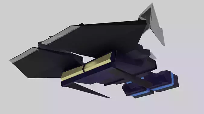 Sci-fi Aircraft Lowpoly