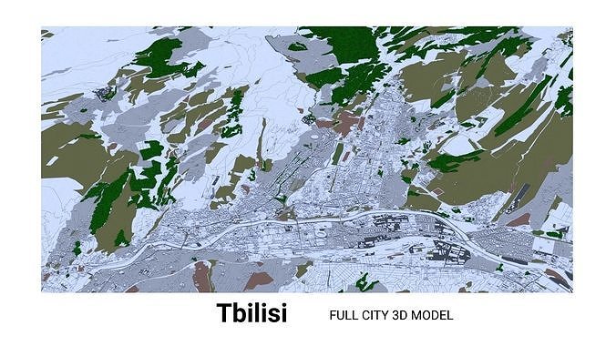 Tbilisi low-poly 3D model Low-poly 3D model