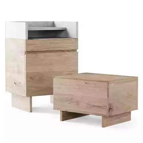 Wooden console and bedside table  