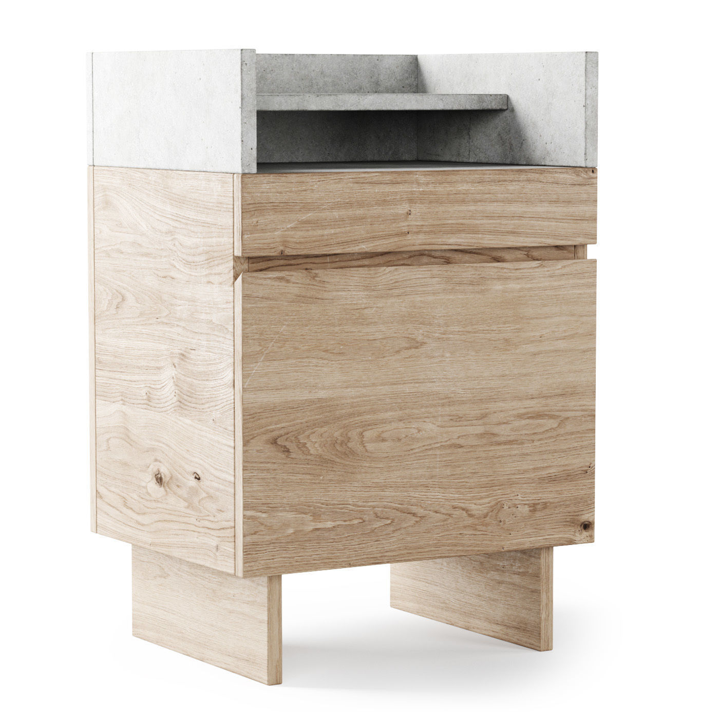Wooden console and bedside table   Low-poly 3D model_1