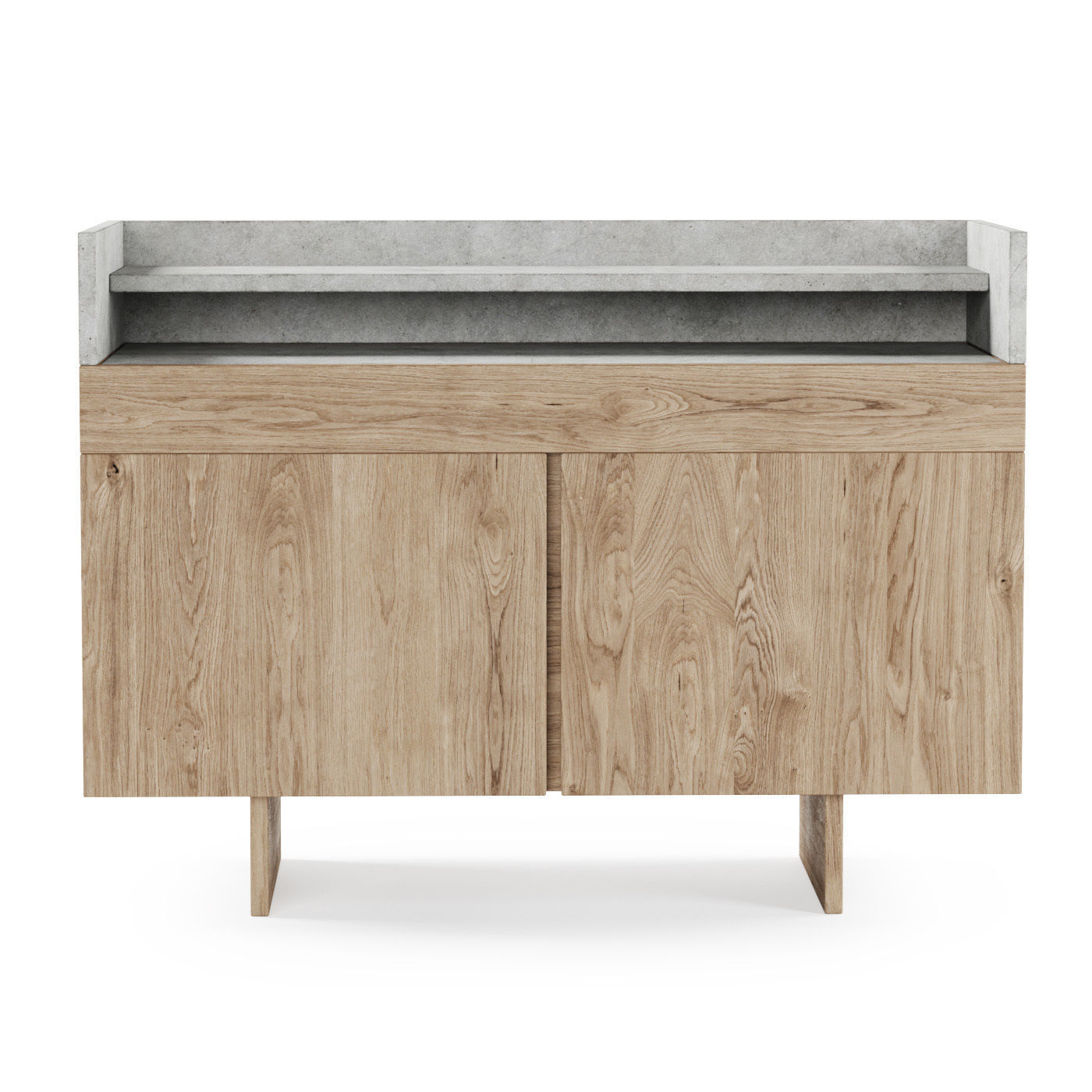 Wooden console    Low-poly 3D model_1