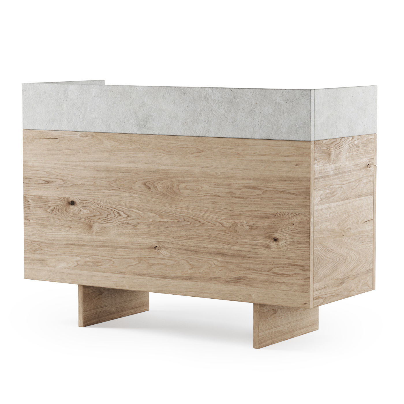 Wooden console    Low-poly 3D model_2