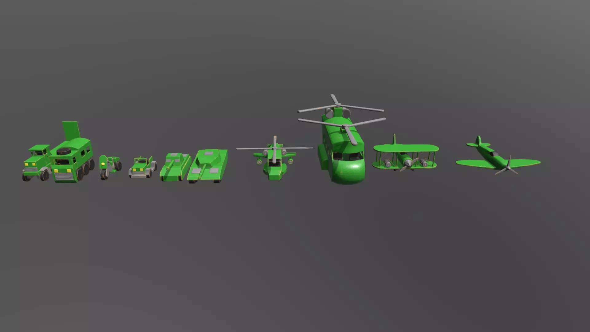 Wooden Toys Vehicle Pack Low-poly 3D model_0