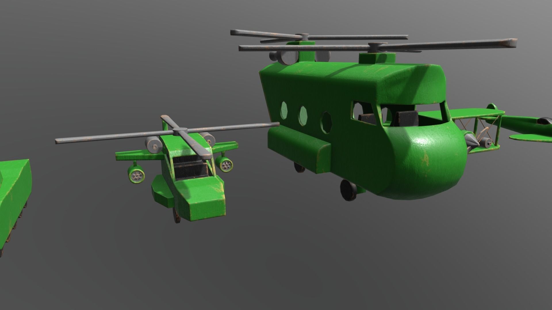 Wooden Toys Vehicle Pack Low-poly 3D model_7