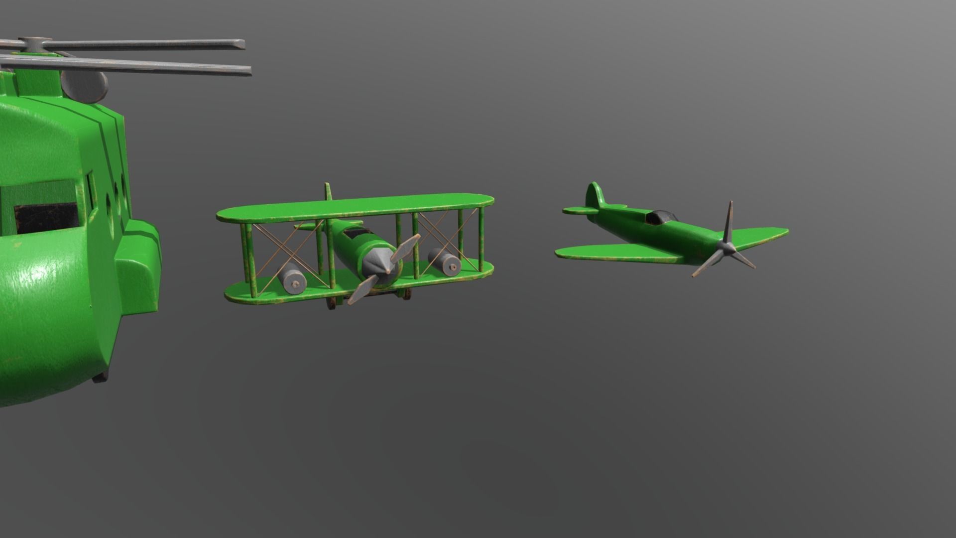 Wooden Toys Vehicle Pack Low-poly 3D model_9