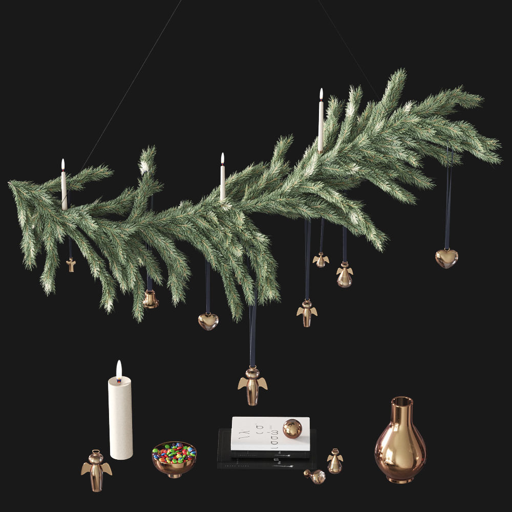 Christmas decorative set 3D model_7