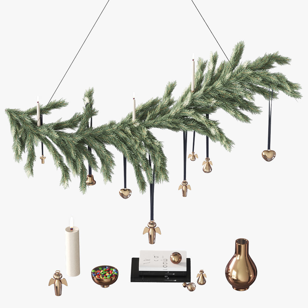 Christmas decorative set 3D model_3