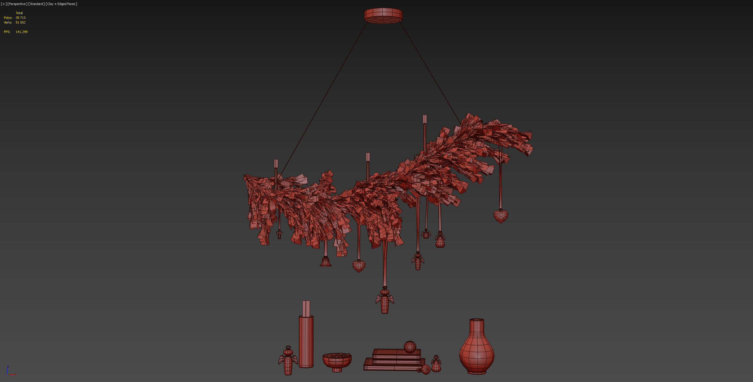 Christmas decorative set 3D model_10