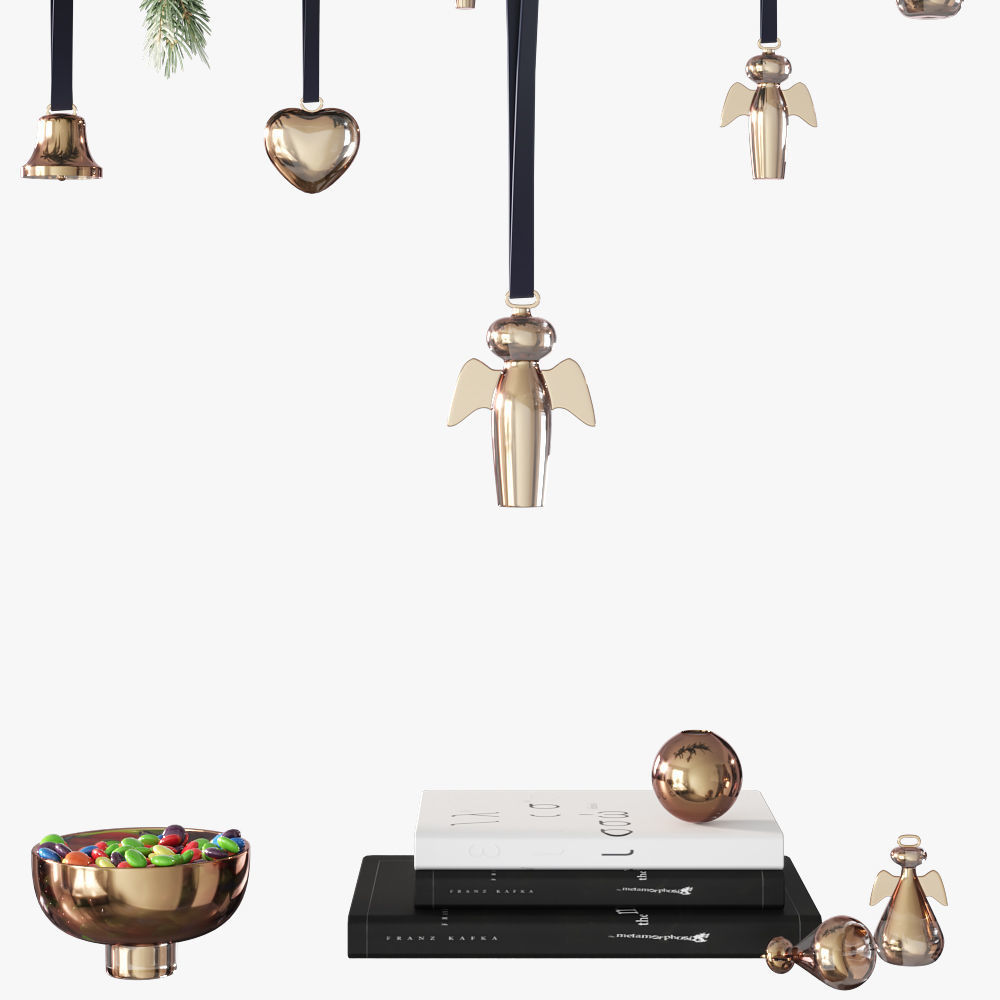 Christmas decorative set 3D model_2