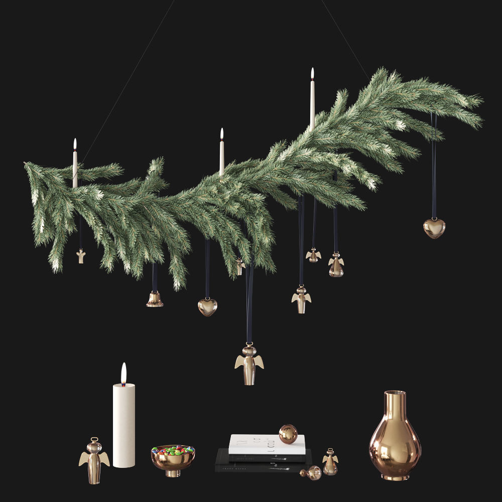 Christmas decorative set 3D model_8