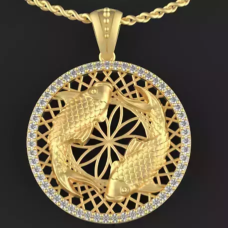 fish statue pendant