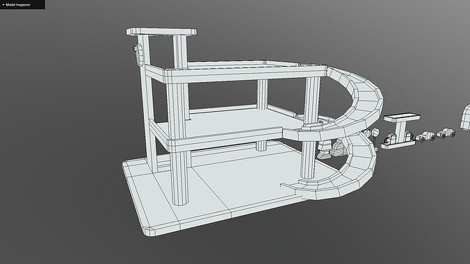 Wooden Toys Parking Garage Pack Low-poly 3D model 3