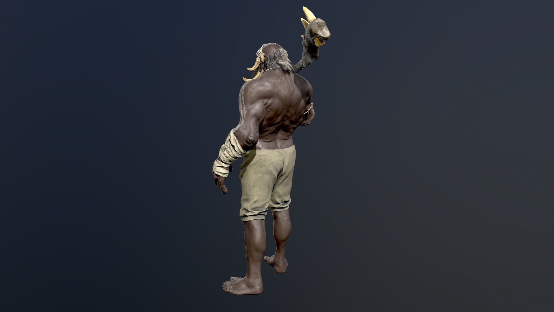 Black Orc Low-poly 3D model_6