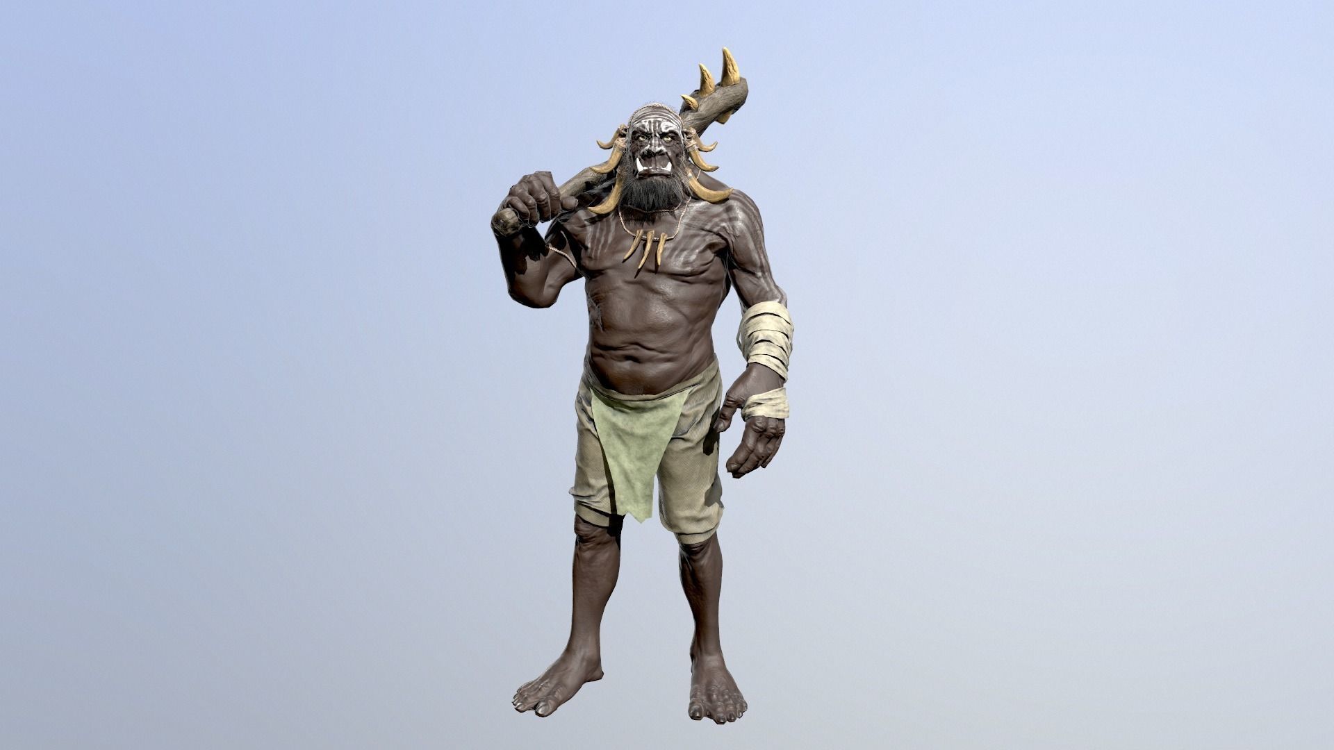 Black Orc Low-poly 3D model_4