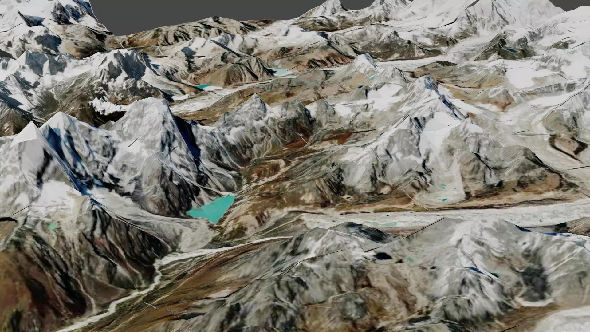 Mountain Djamolungma Everest Low-poly 3D model