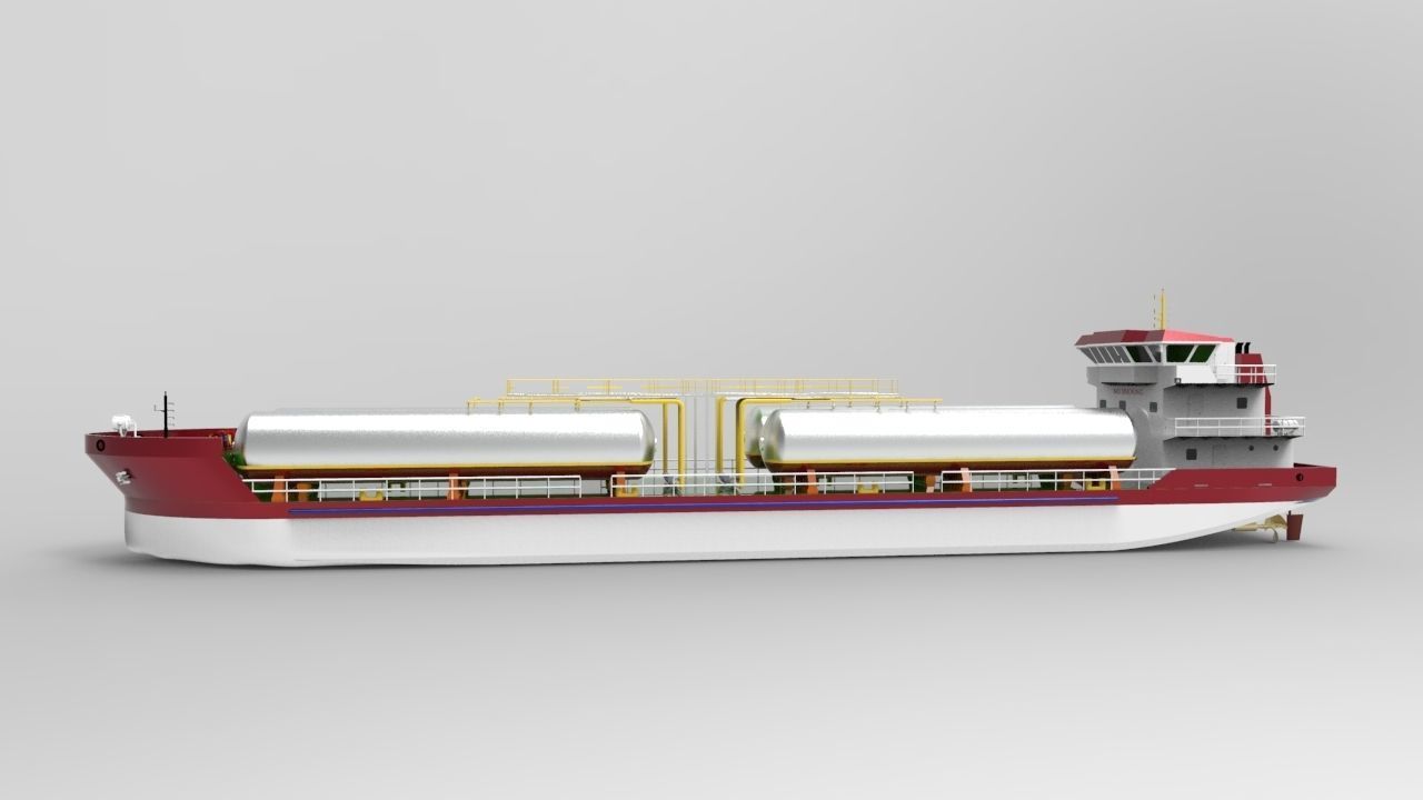 LPG Carrier Vessel 3D model_1