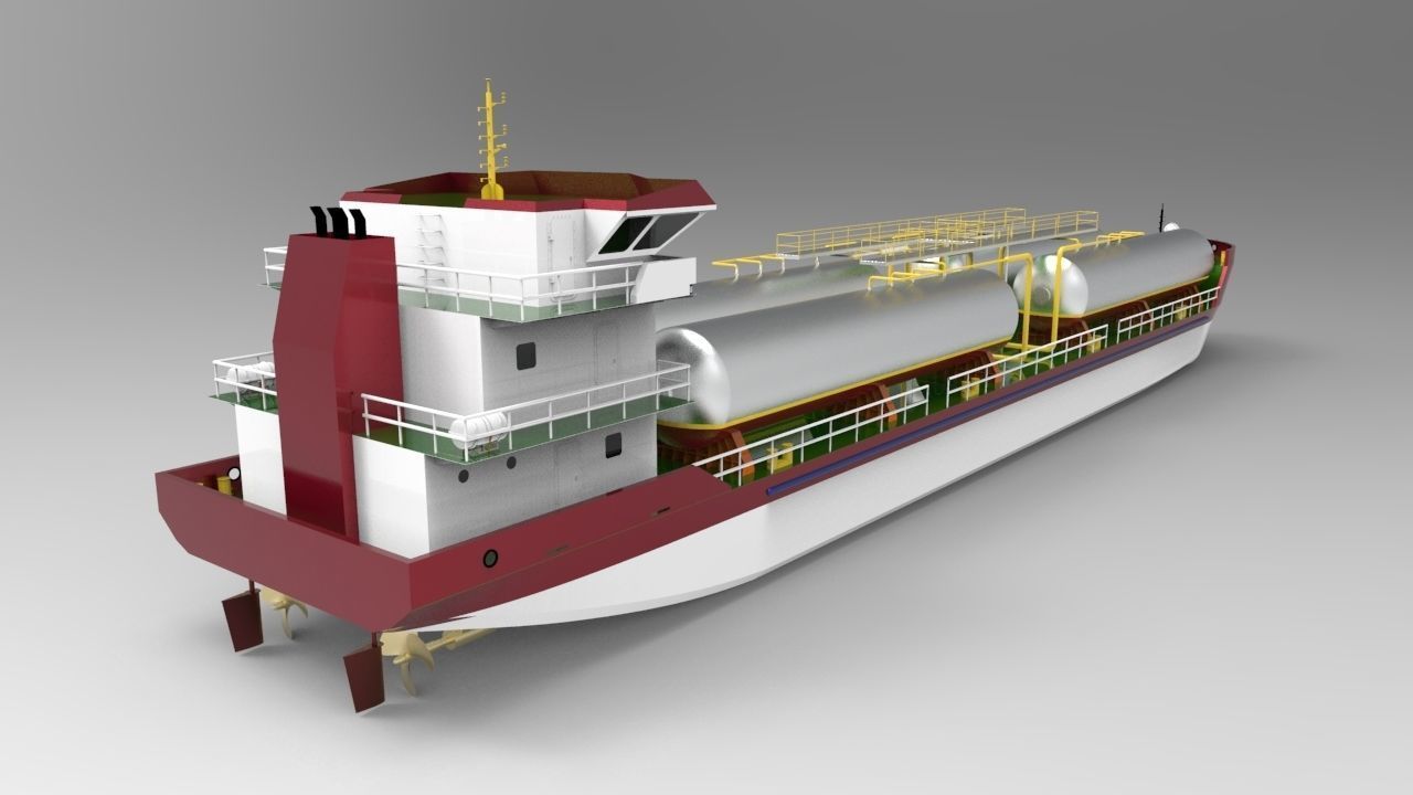 LPG Carrier Vessel 3D model_2