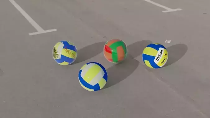 3d models of a volley ball Low-poly 3D model