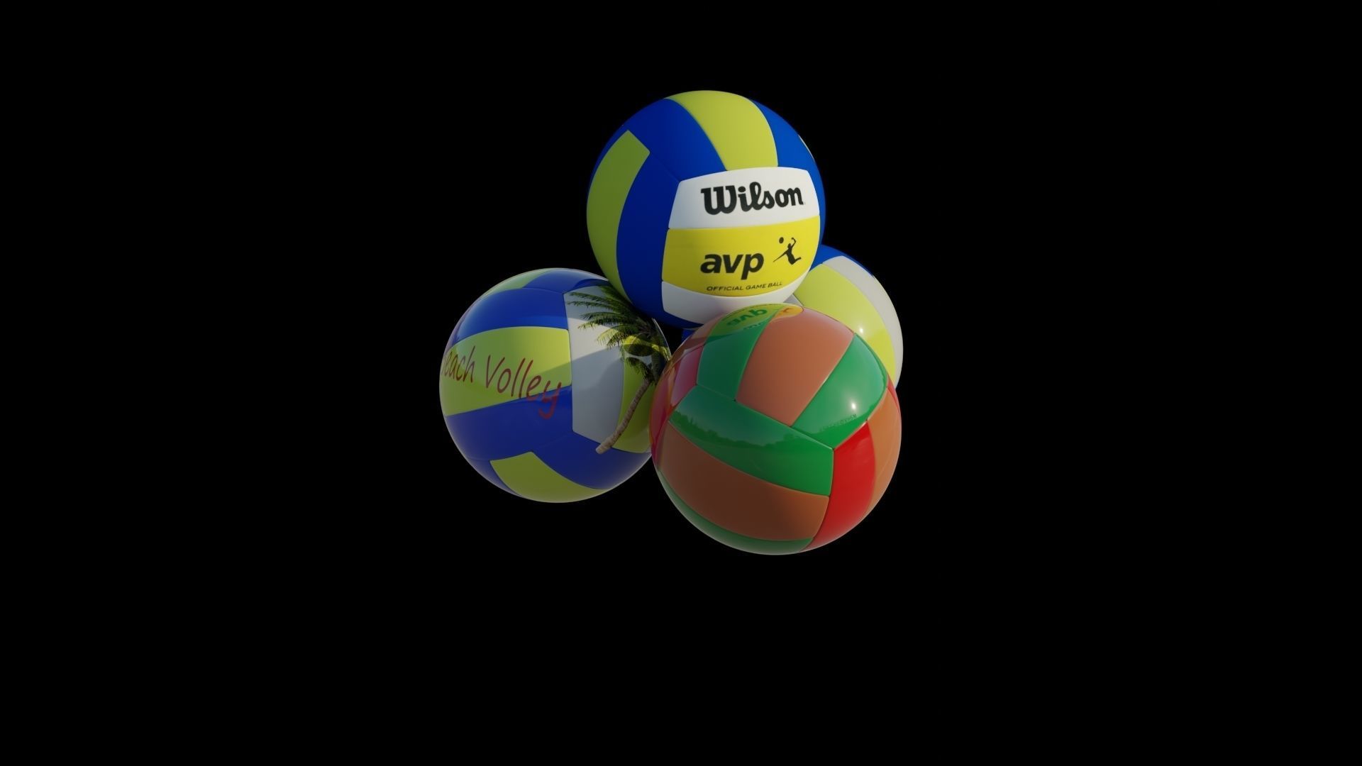 3d models of a volley ball Low-poly 3D model_2