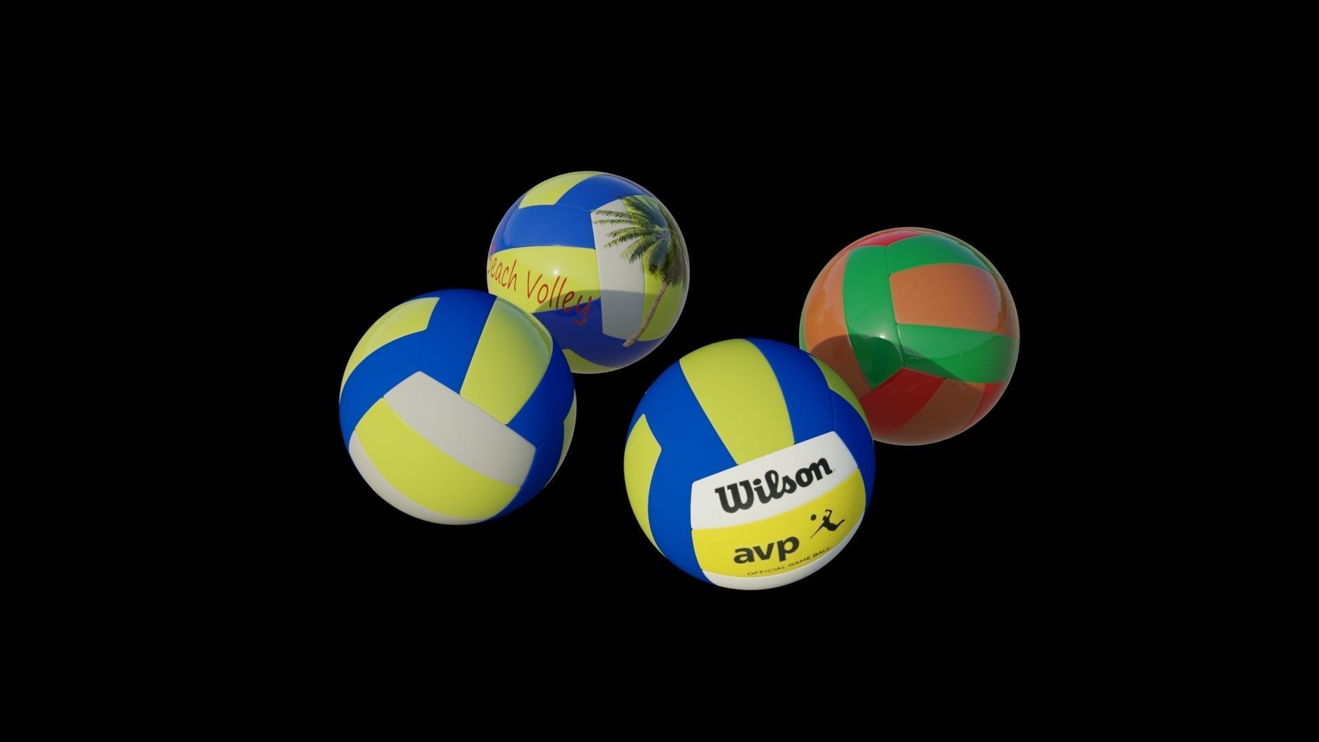 3d models of a volley ball Low-poly 3D model_3