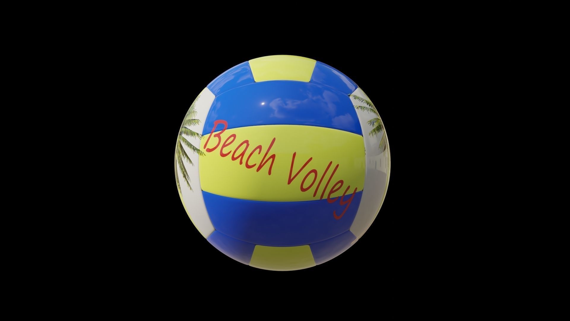 3d models of a volley ball Low-poly 3D model_13
