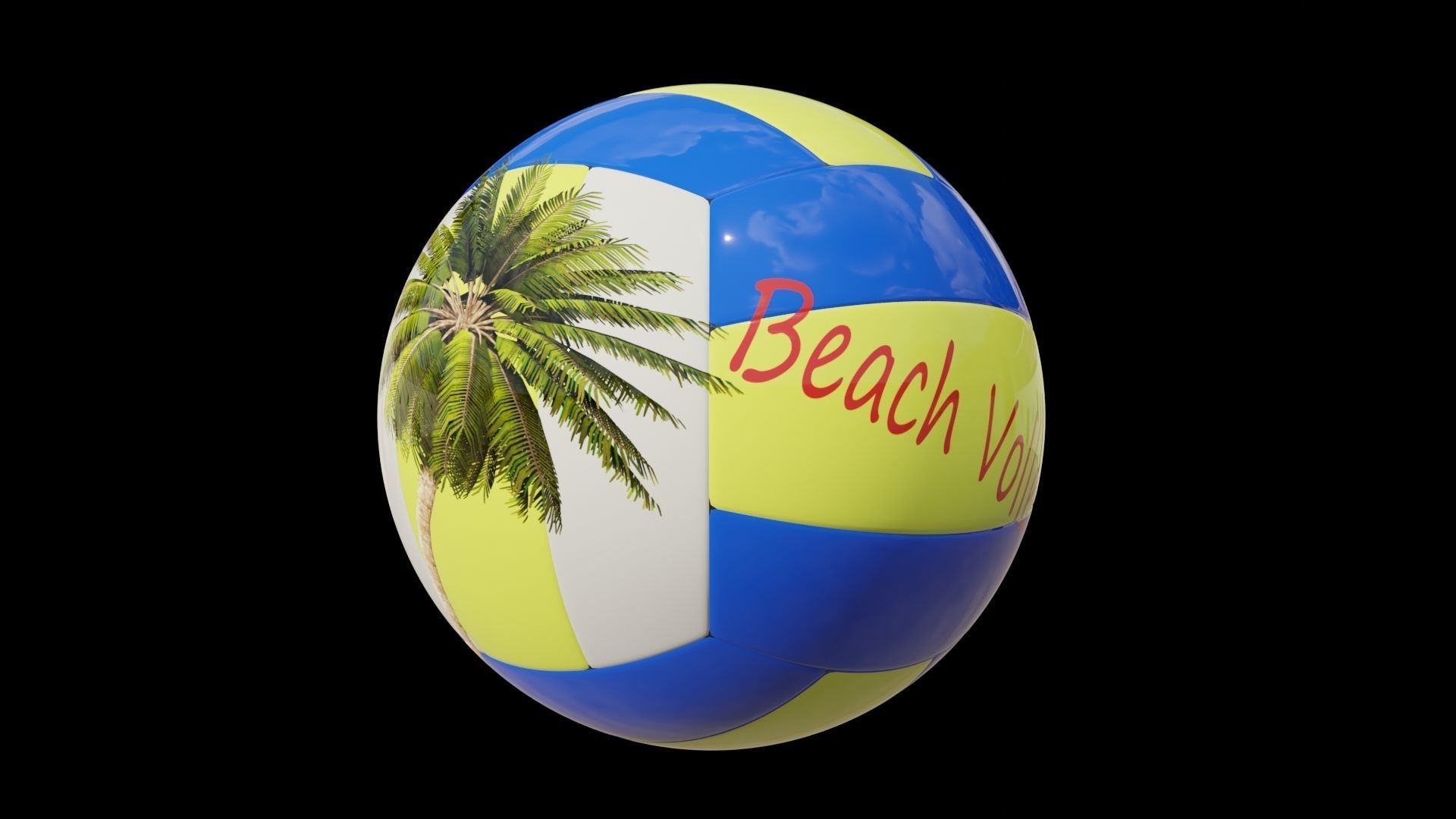 3d models of a volley ball Low-poly 3D model_15