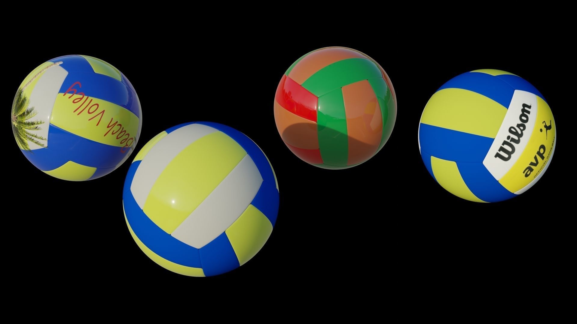 3d models of a volley ball Low-poly 3D model_4
