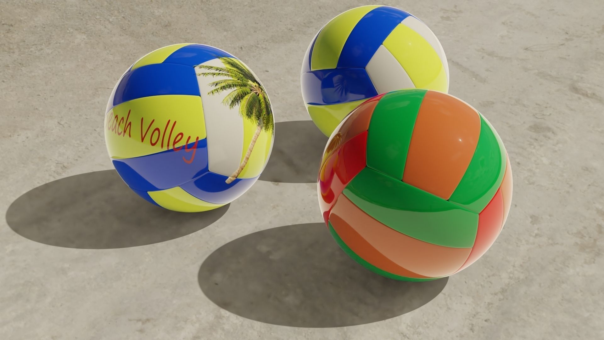 3d models of a volley ball Low-poly 3D model_6