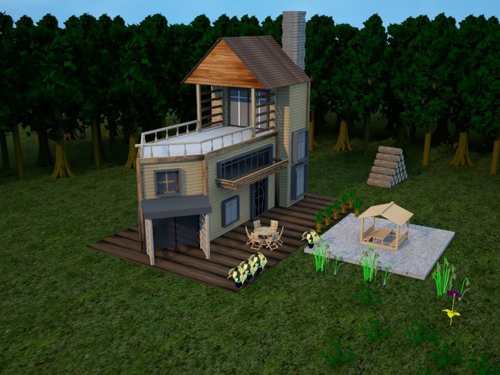 Tiny House 3D model_3